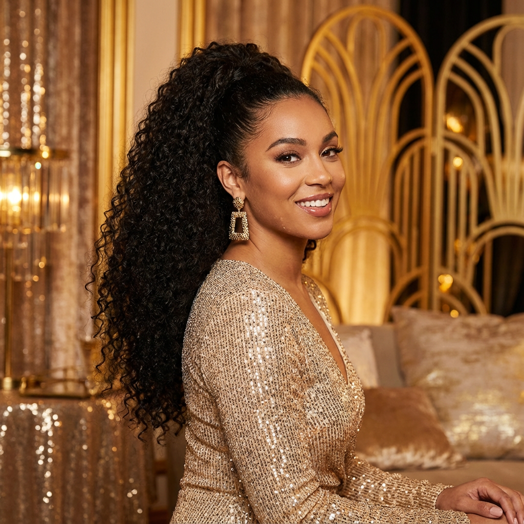 Virgin PONYTAIL Curly